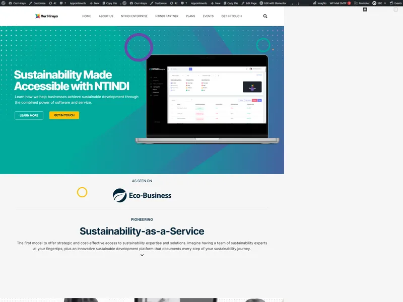 Company website for Our Hiraya (Sustain Tech Connect)
